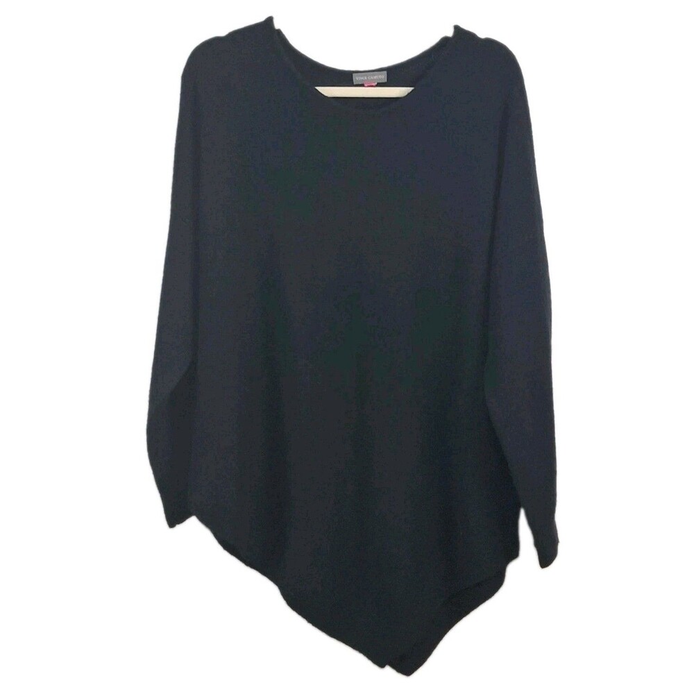 Minimalist Black Asymmetrical Oversized Tunic Sweater Vince Camuto Estimated XL